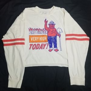 Smokey the Bear Long Sleeve Crop Top Size 2X
